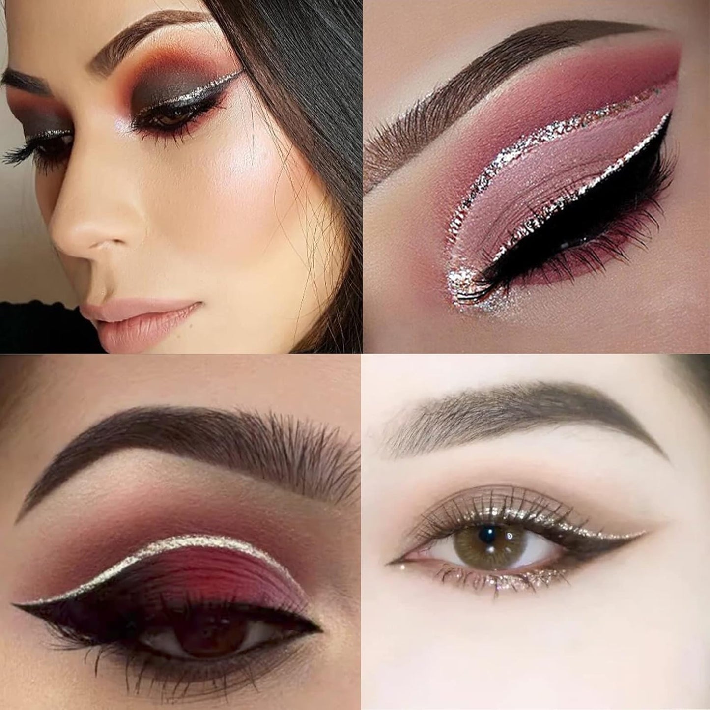 Glitter Eyeliner Liquid - Sliver Glitter Eyeliner - Long-Lasting Waterproof Quick-Drying Shimmer Metallic Glitter Liner - Ultra-Fine Tip Sparkle Eyeliner for Multi Dimensional Eye Makeup