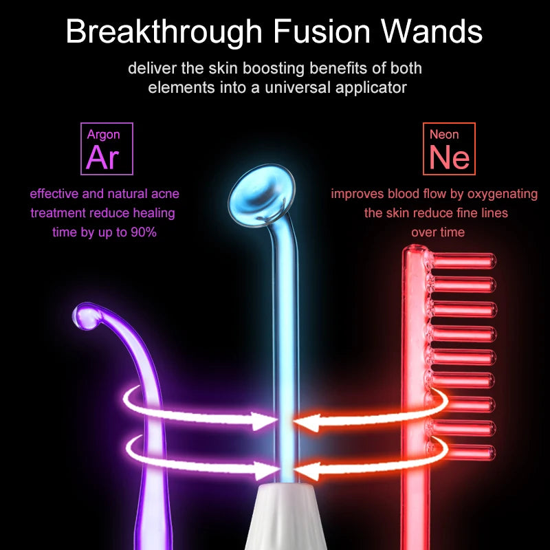 High Frequency Facial Wand for Hair Face anti Aging Therapy Acne Tool Neon+Argon Wands Skin Beauty (No Handle）