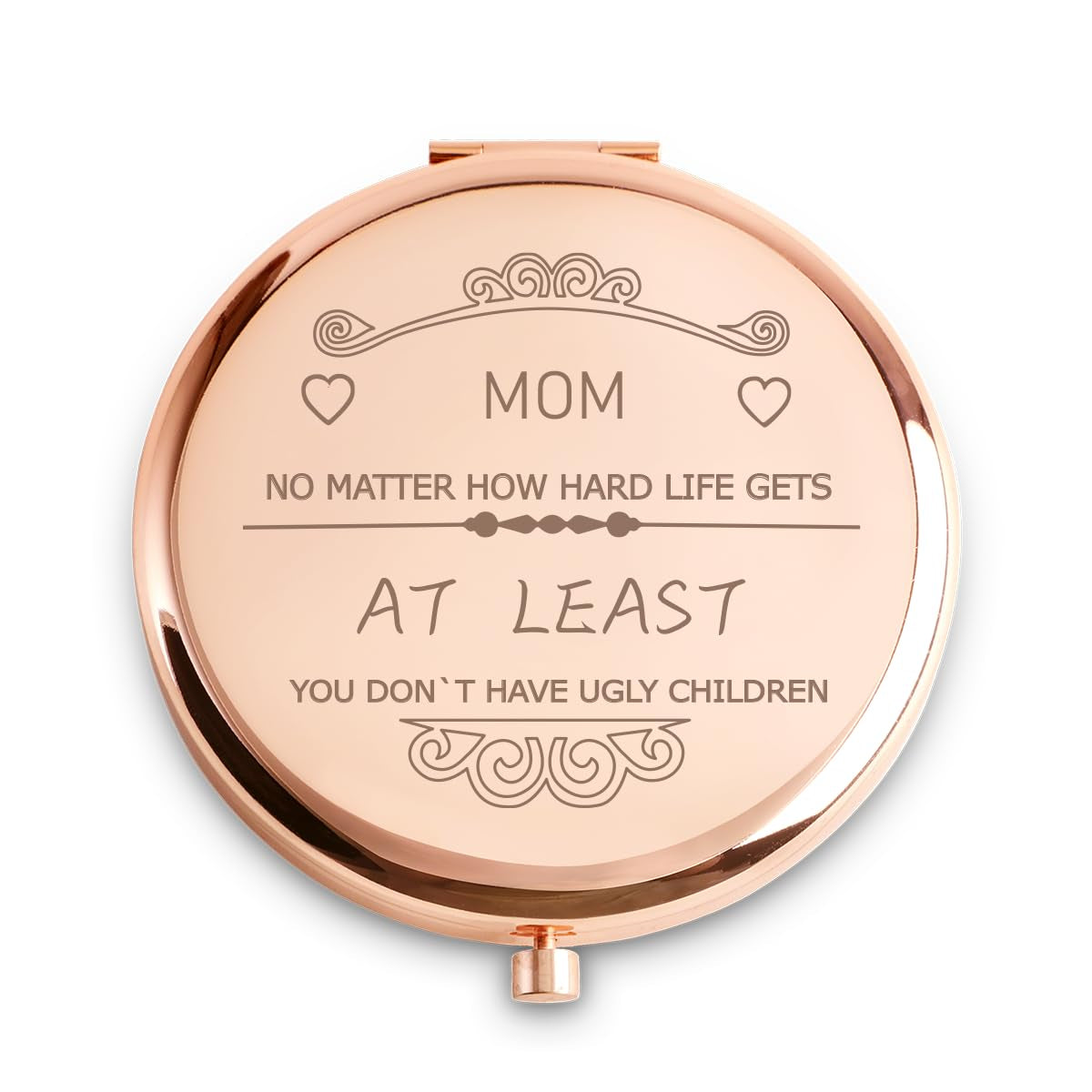 Mom Gifts from Daughter Son, Personalized Compact Mirror, Funny Mothers Day Birthday Gifts for Mom, Unique Present for Mother Parents