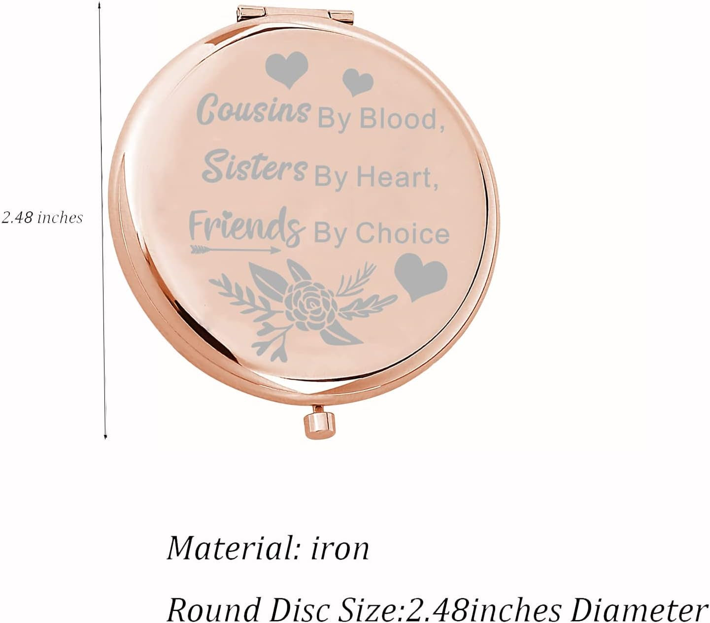 Cousin Compact Mirror Cousins by Blood Sisters by Heart Makeup Mirror Best Cousin Ever Gift