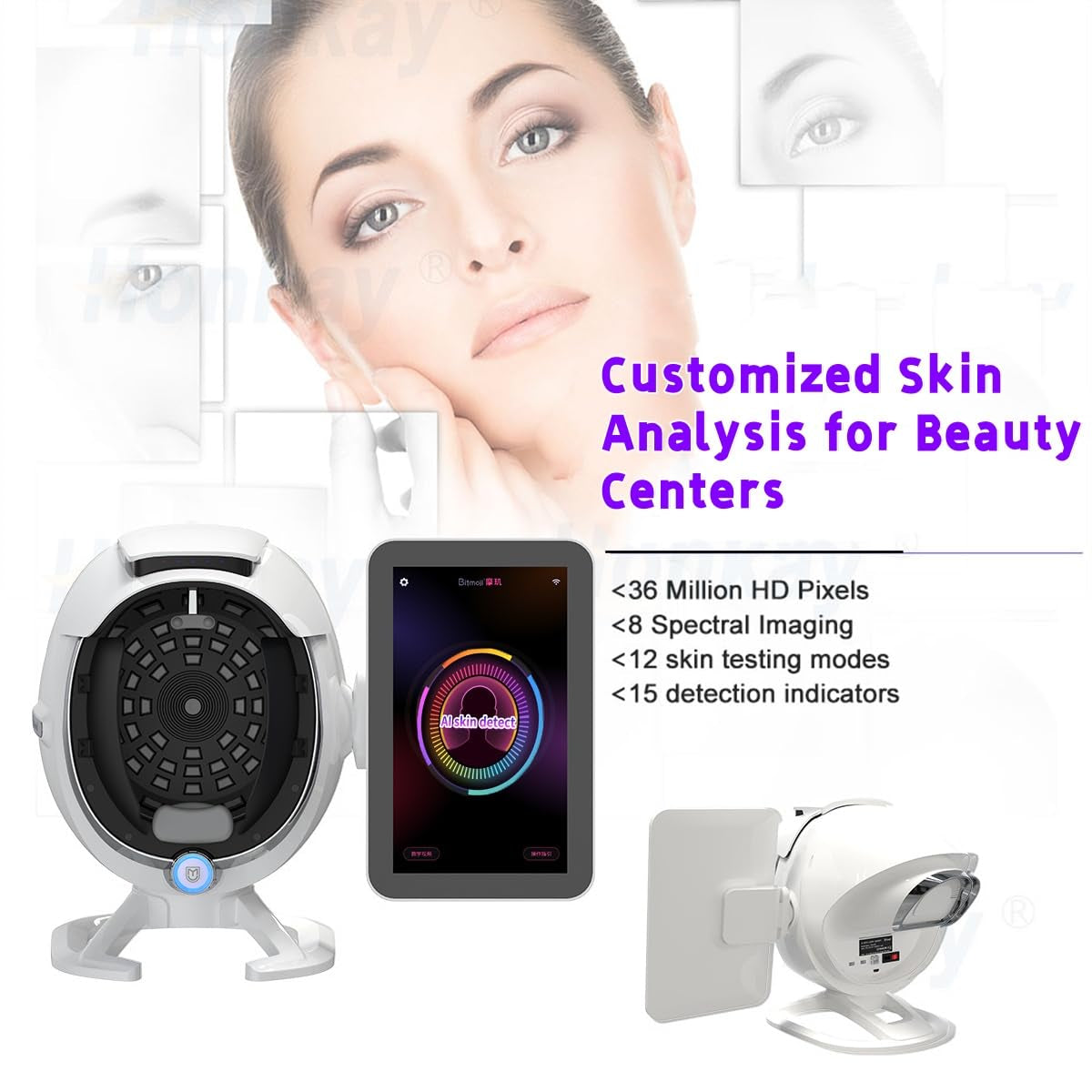 A6 AI Facial Skin Analyzer - 36MP Professional Analyzer with 8 Spectral Imaging for Acne and Pigmentation Detection