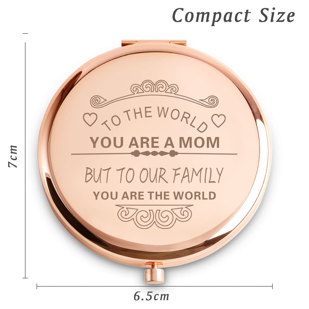 Mom Gifts from Daughter Son, Personalized Compact Mirror, Sentimental Mothers Day Birthday Gifts for Mom, Unique Present for Mother Parents