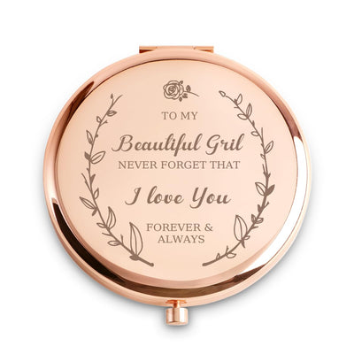Gifts for Girls, Personalized Compact Mirror, Sentimental Mothers Day Birthday Gifts for Gilrs, Unique Graduation Present for Her Daughter Girlfriens