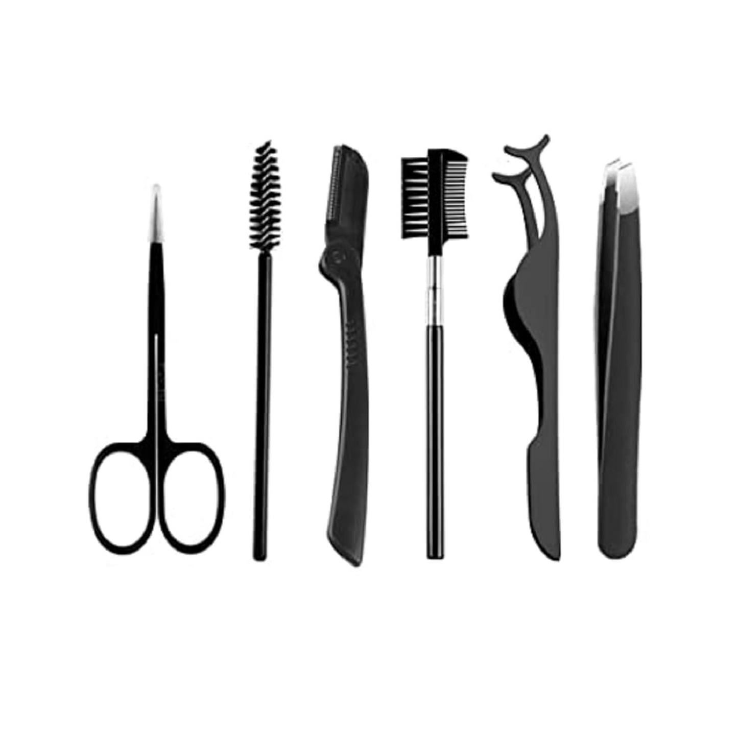 6-Piece Stainless Steel Eyebrow & Lash Kit | Professional Grooming