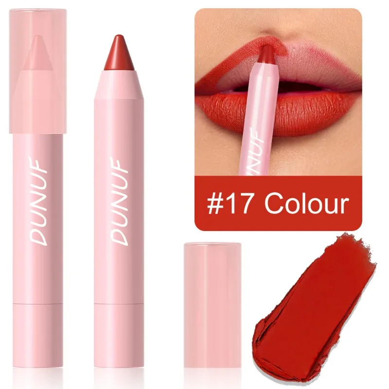 18 Colors Matte Lipstick Pen Soft Silky Velvet Lip Liner Pencil Sexy Full Color Lip Crayon Waterproof Lasting Beauty Maquillaje