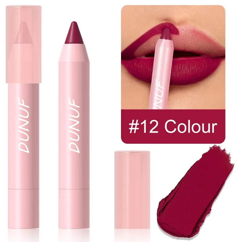 18 Colors Matte Lipstick Pen Soft Silky Velvet Lip Liner Pencil Sexy Full Color Lip Crayon Waterproof Lasting Beauty Maquillaje