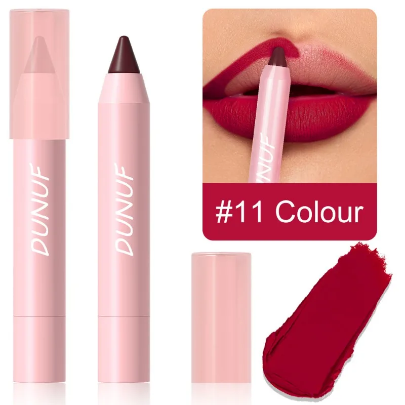 18 Colors Matte Lipstick Pen Soft Silky Velvet Lip Liner Pencil Sexy Full Color Lip Crayon Waterproof Lasting Beauty Maquillaje