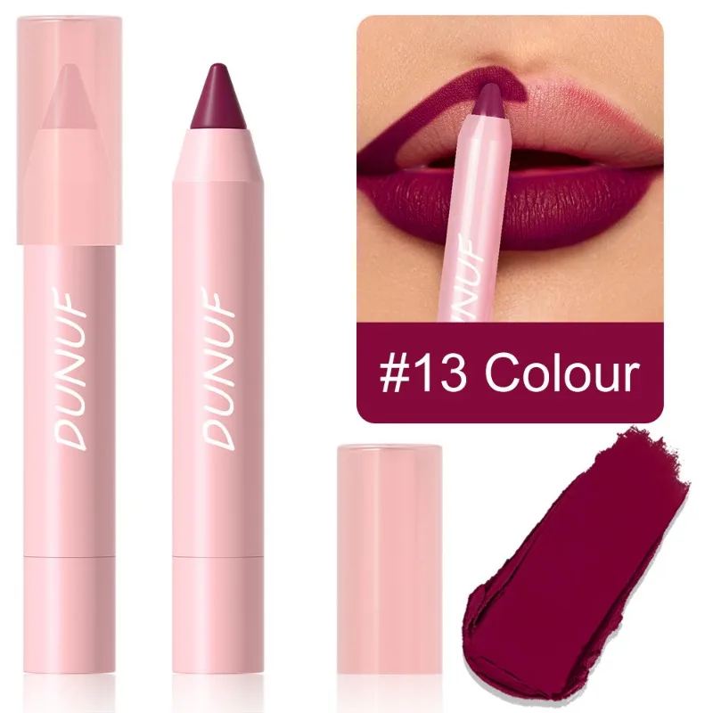 18 Colors Matte Lipstick Pen Soft Silky Velvet Lip Liner Pencil Sexy Full Color Lip Crayon Waterproof Lasting Beauty Maquillaje