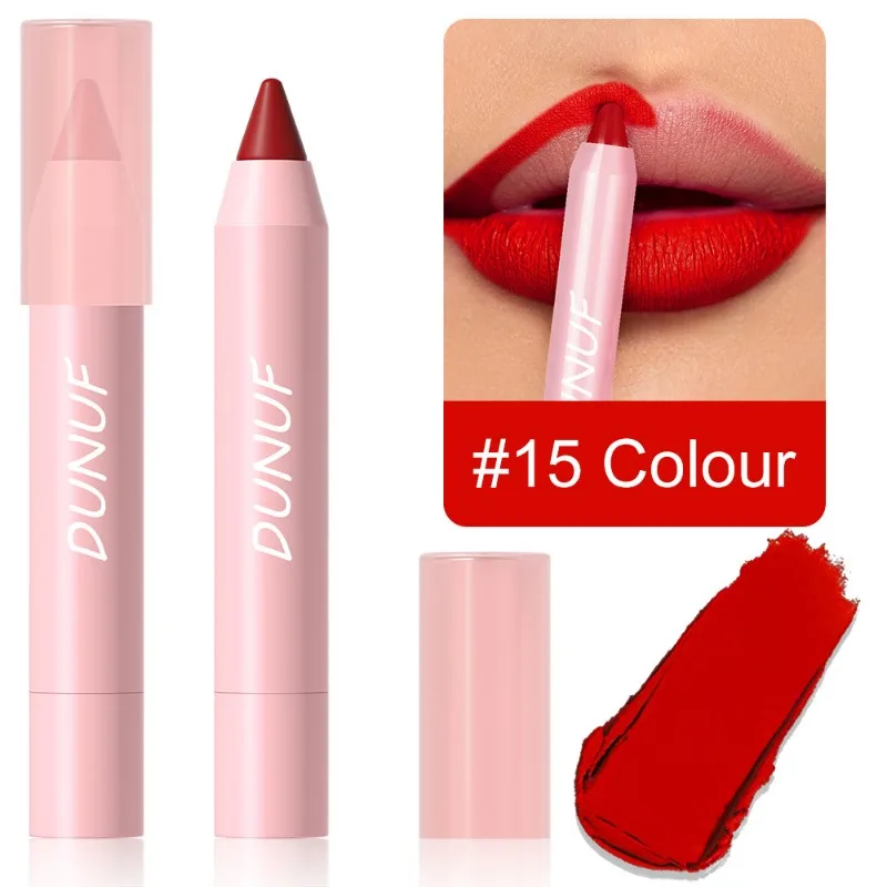 18 Colors Matte Lipstick Pen Soft Silky Velvet Lip Liner Pencil Sexy Full Color Lip Crayon Waterproof Lasting Beauty Maquillaje
