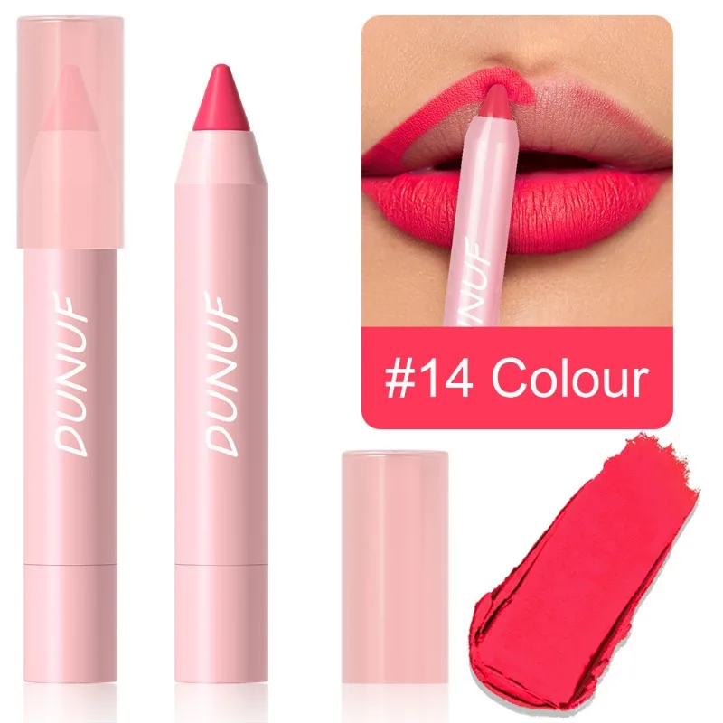 18 Colors Matte Lipstick Pen Soft Silky Velvet Lip Liner Pencil Sexy Full Color Lip Crayon Waterproof Lasting Beauty Maquillaje