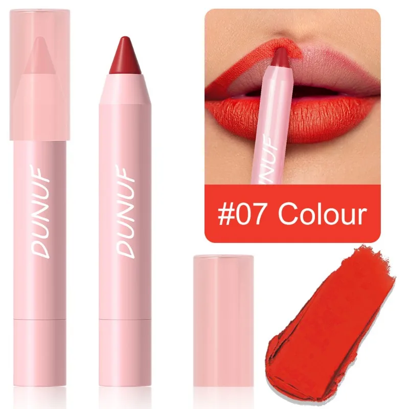18 Colors Matte Lipstick Pen Soft Silky Velvet Lip Liner Pencil Sexy Full Color Lip Crayon Waterproof Lasting Beauty Maquillaje