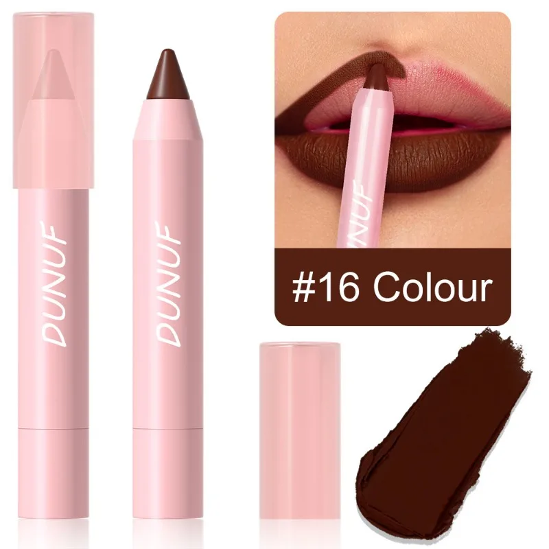 18 Colors Matte Lipstick Pen Soft Silky Velvet Lip Liner Pencil Sexy Full Color Lip Crayon Waterproof Lasting Beauty Maquillaje
