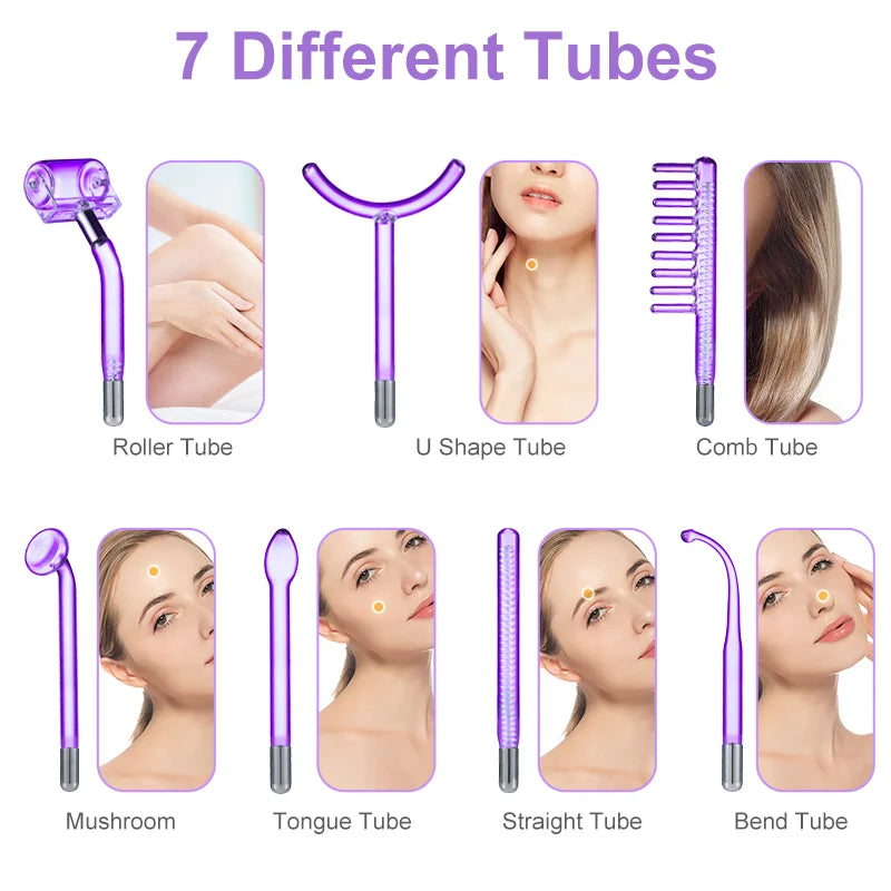 High Frequency Facial Machine for Hair Face Electrotherapy Wand Argon Treatment Acne Skin Care（Without Handle）