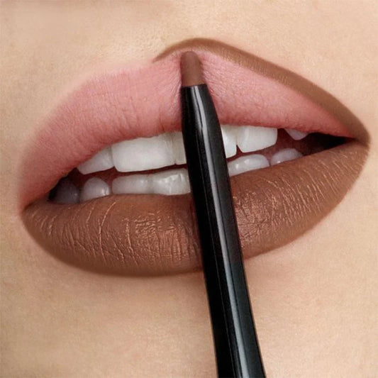 Waterproof Sweat-Proof Lipliner Crayon in Matte Chestnut Brown Versatile Lip Color Rendering for Enhanced Durability