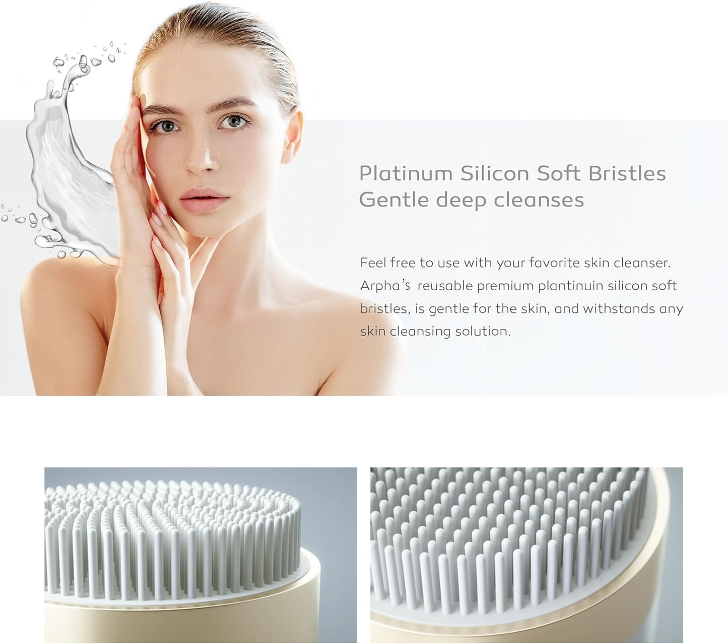 Titanium Ion Skincare Enhancer & Silicone Sonic Face Scrubber, for Skin Tightening, Brightening, Gentle Deep Cleanse, Mindful Glow Up, Only 135G, IPX7 Waterproof (Black)