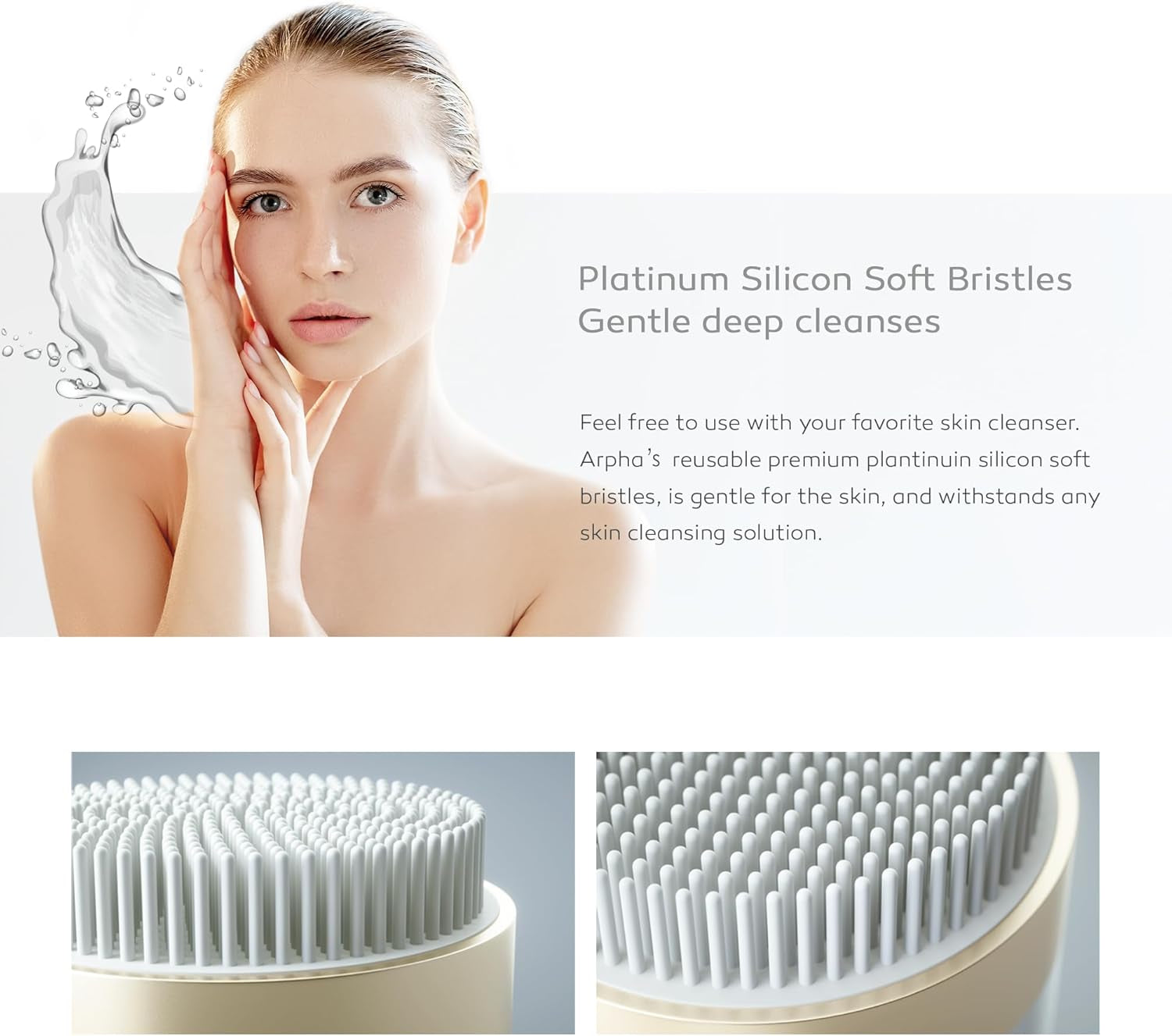 Titanium Ion Skincare Enhancer & Silicone Sonic Face Scrubber, for Skin Tightening, Brightening, Gentle Deep Cleanse, Mindful Glow Up, Only 135G, IPX7 Waterproof (Black)