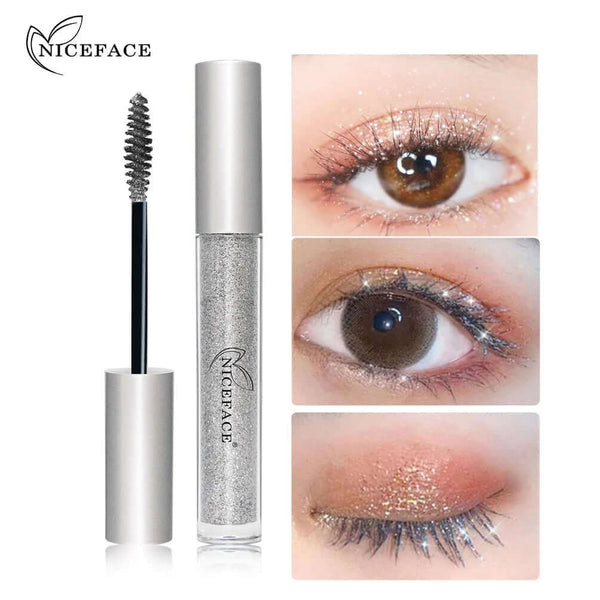 Diamond Mascara Quick-Drying Film Broken Diamond Glitter Mascara Curling Eyelashes Thick Lengthening Mascara for Eyelashes