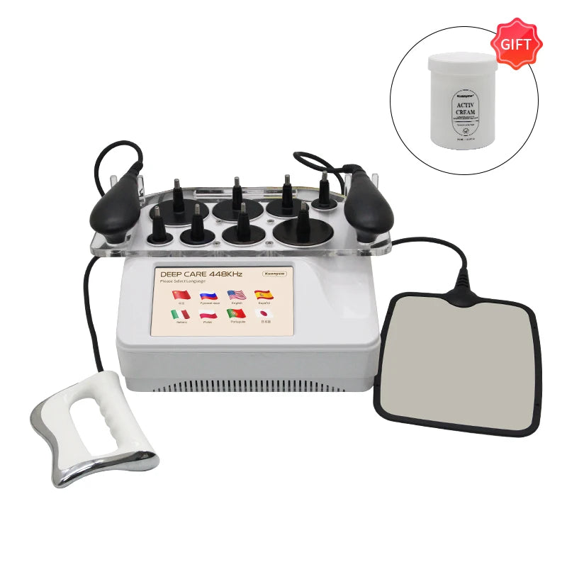 New Upgrade 448Khz Cet Ret Tecartherapy Body Shaping Fat Reduction Massage High Radiofrequency Diathermy Care Weight Loss Salon