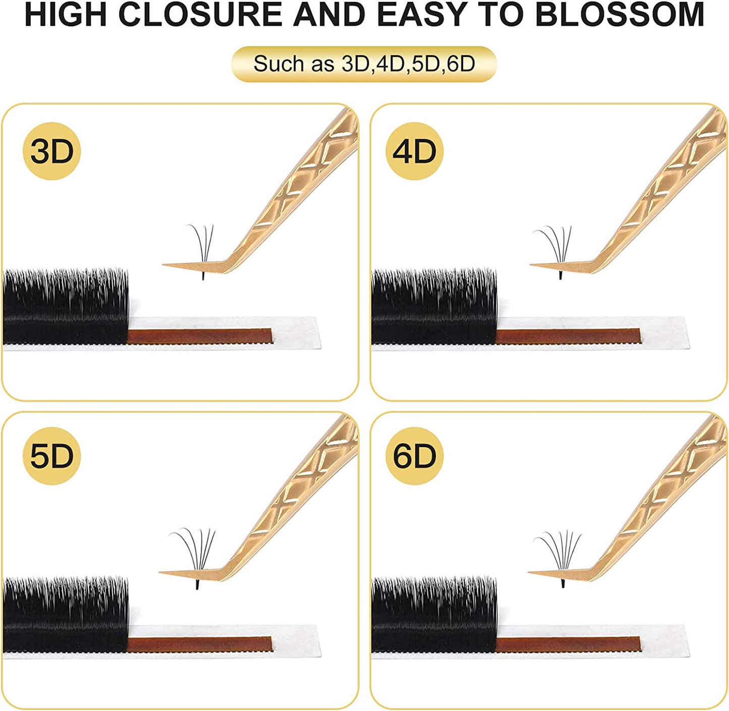 Gold Diamond Grip Eyelash Extension Tweezers by GlendaGlow