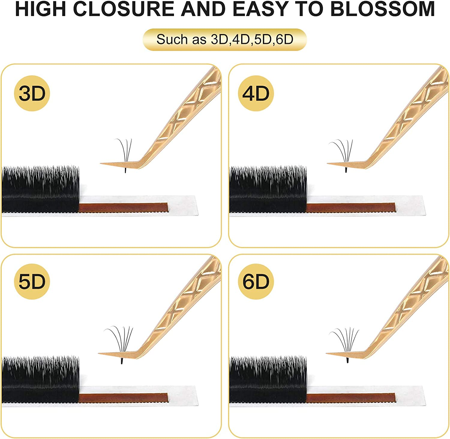 Gold Diamond Grip Eyelash Extension Tweezers by GlendaGlow