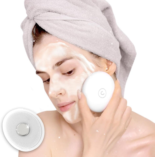 Stone Therapy + Sonic Wash┃Hot Stone Therapy and Spa Sonic Cleansing Device Ultra-Hygienic Firming Silicone Waterproof Brush and Heated Stone for Better Absorption and Facial, Body Massage