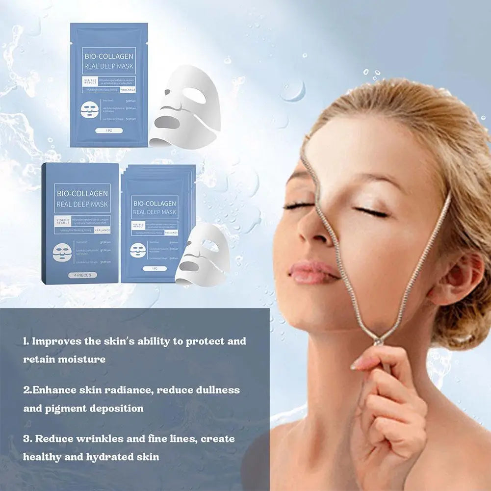 1/3/5 Boxes Bio-Collagen Real Deep Moisturizing Mask Soluble Collagen Mask with Hydrolyzed Collagen Hydrating Skin Care