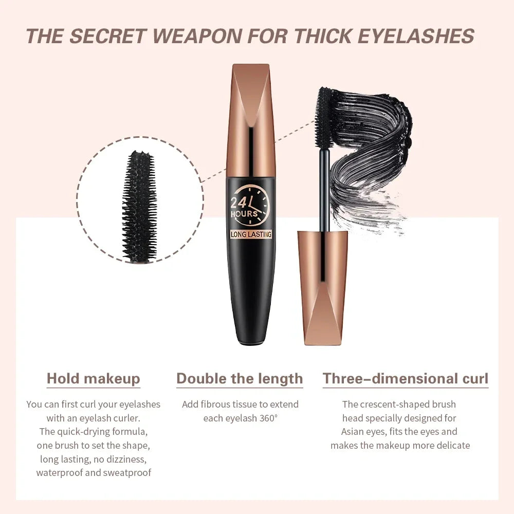 5D Waterproof Silk Fiber Mascara Black