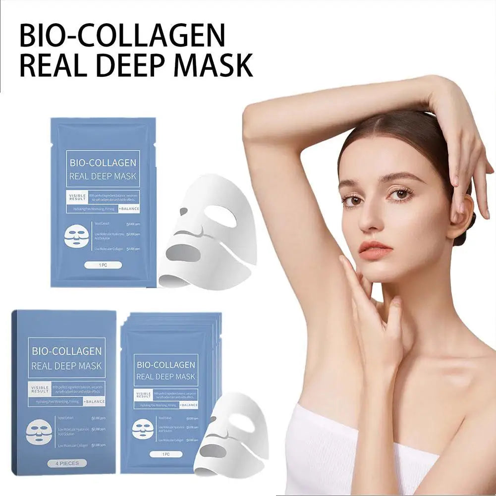 1/3/5 Boxes Bio-Collagen Real Deep Moisturizing Mask Soluble Collagen Mask with Hydrolyzed Collagen Hydrating Skin Care