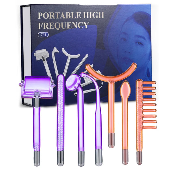 High Frequency Facial Wand for Hair Face anti Aging Therapy Acne Tool Neon+Argon Wands Skin Beauty (No Handle）
