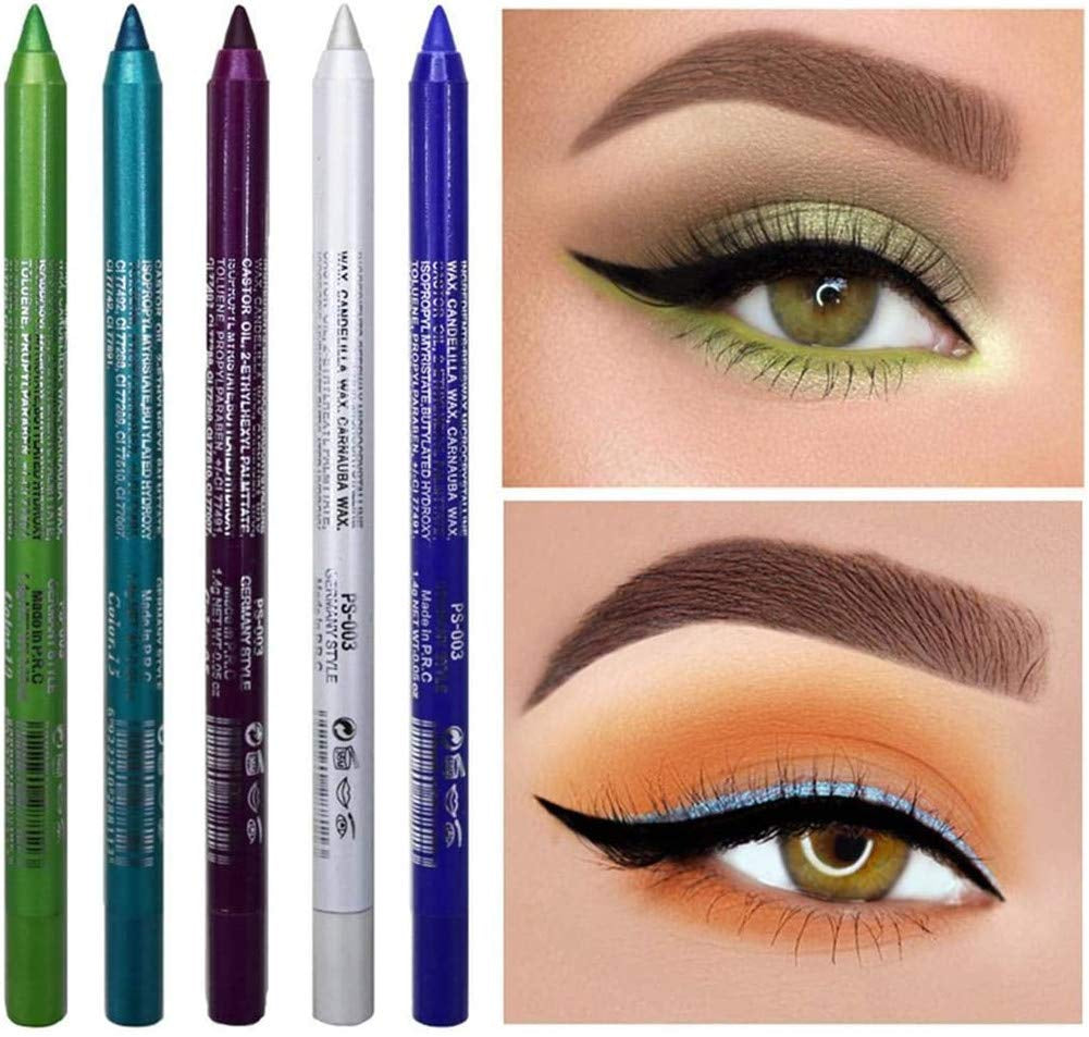 12 Colors Eyeliner Pencil Cosmetic Make up Waterproof Long Lasting Women Eyeliner Pearlescent & Matte Color Eyebrow Pencil Eyeshadow Pen