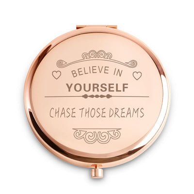 Inspirational Gifts for Women Girls, Personalized Compact Mirror, Friendship Gifts, 2025 Graduation Gifts for Her, Unique Mothers Day Birthday Gifts for Friends Mom Wife Sister Daughter Niece Grandma