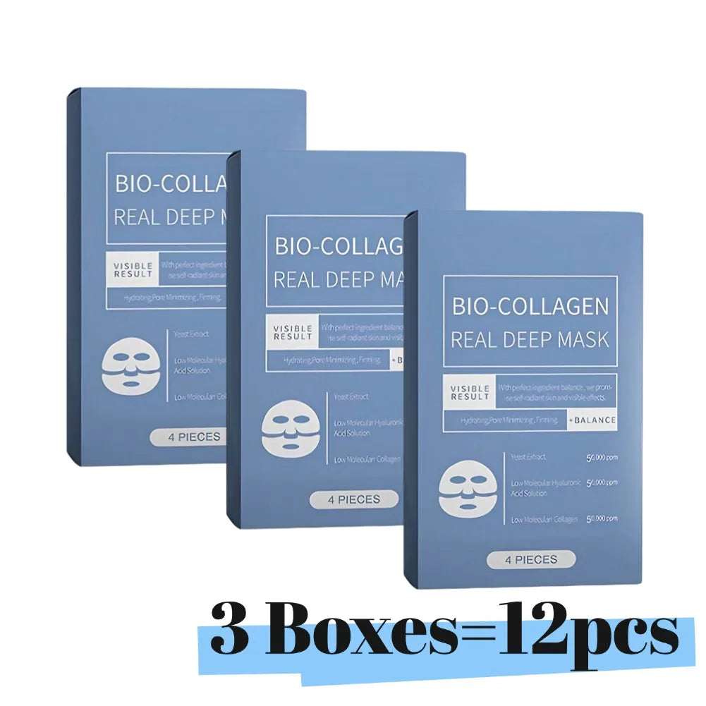 1/3/5 Boxes Bio-Collagen Real Deep Moisturizing Mask Soluble Collagen Mask with Hydrolyzed Collagen Hydrating Skin Care