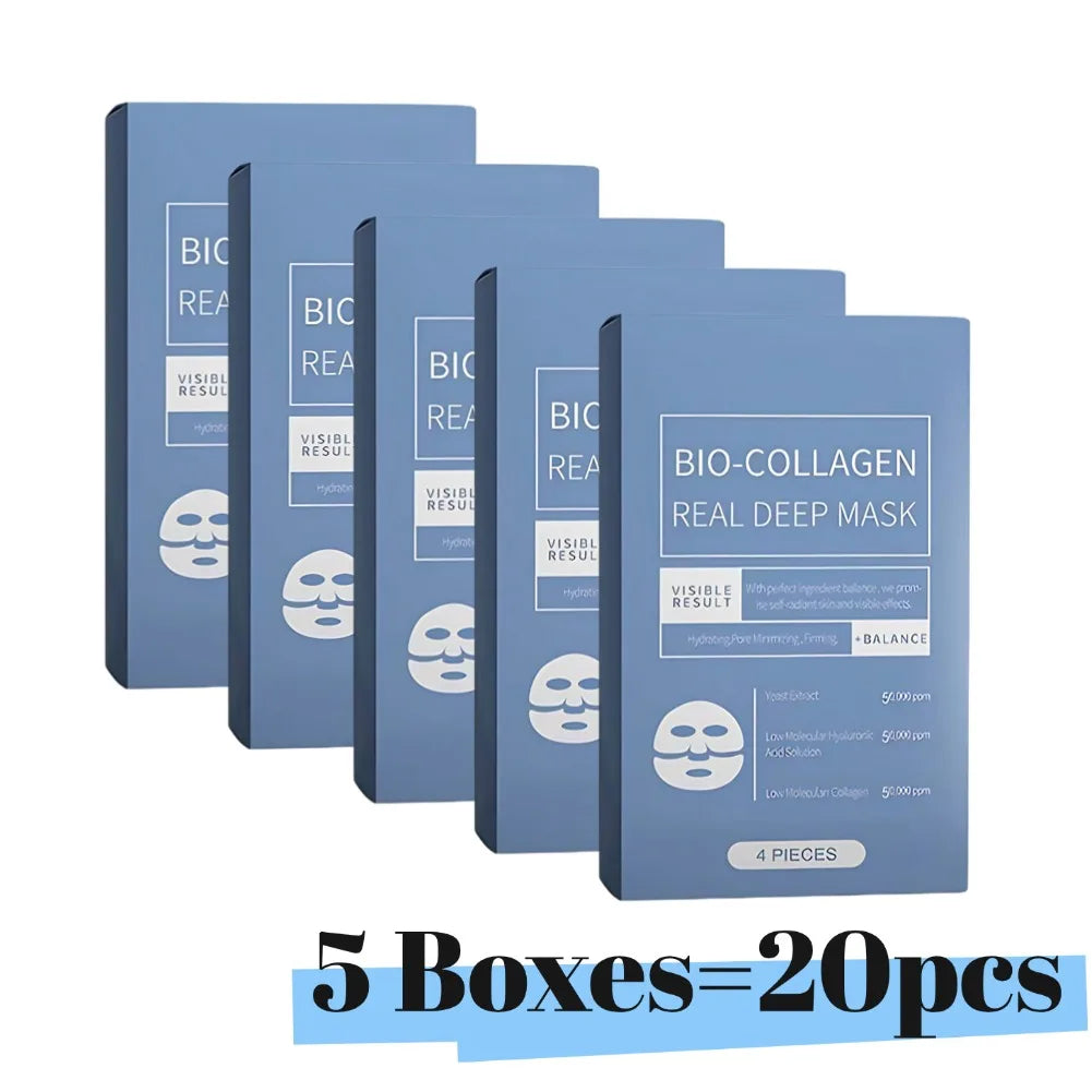 1/3/5 Boxes Bio-Collagen Real Deep Moisturizing Mask Soluble Collagen Mask with Hydrolyzed Collagen Hydrating Skin Care