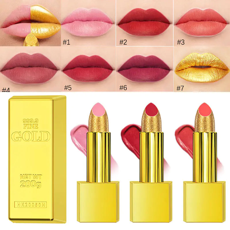 7-Shade Waterproof Glitter Lipstick
