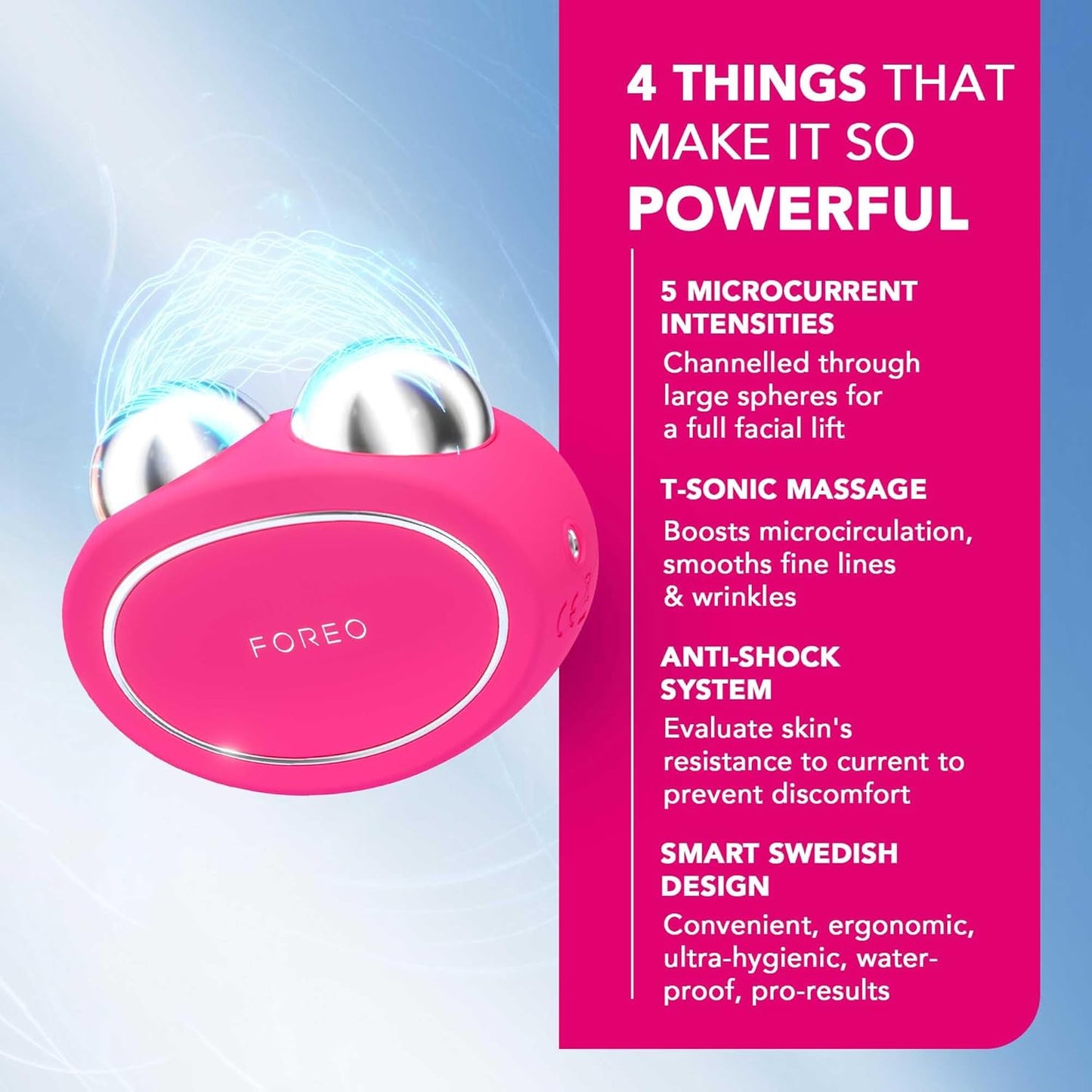 Age-Defying Bear Bundle - Bear Microcurrent Facial Device + 2 X Conductive Serum 1 Fl.Oz. - anti Aging Face Massager - Skin Care Tools Set for an Instant Face Lift - Fuchsia