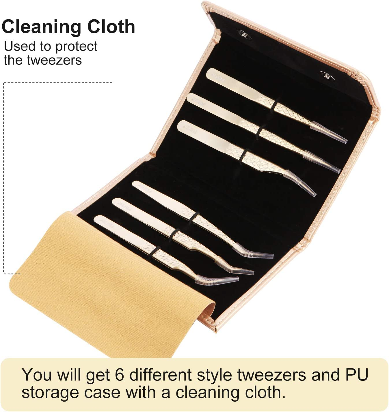 Gold Diamond Grip Eyelash Extension Tweezers by GlendaGlow