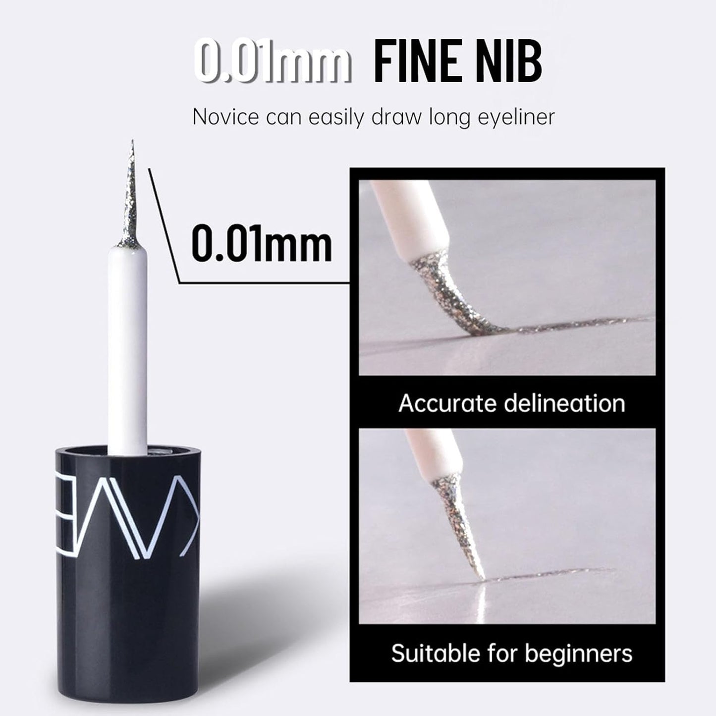 Glitter Diamond Eyeliner Set, 5 Colors Shimmer Waterproof Smudge Proof Long Lasting, Ultra Fine Tip Shiny, Quick Drying, High Pigment Sparkle for Women Girl
