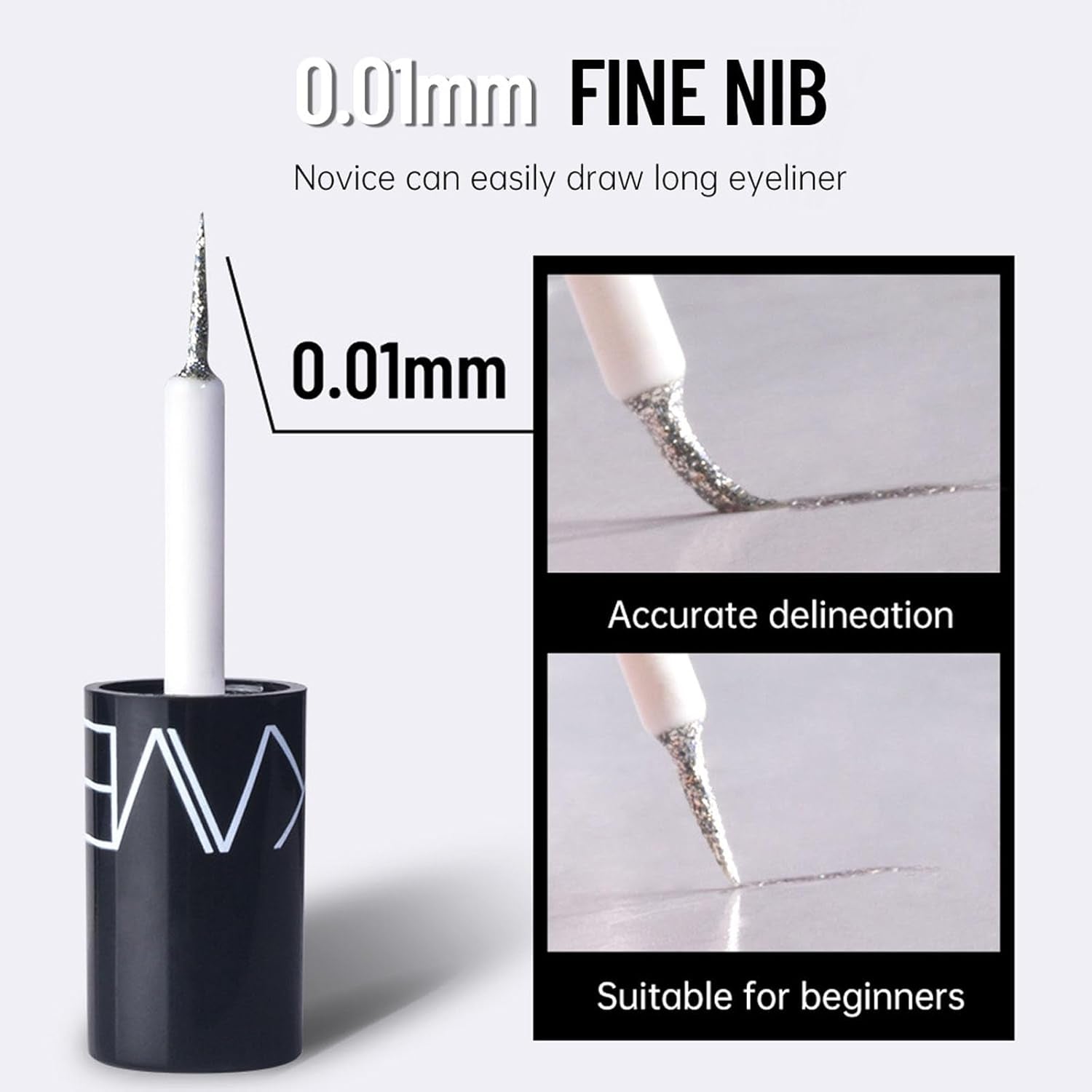 Glitter Diamond Eyeliner Set, 5 Colors Shimmer Waterproof Smudge Proof Long Lasting, Ultra Fine Tip Shiny, Quick Drying, High Pigment Sparkle for Women Girl