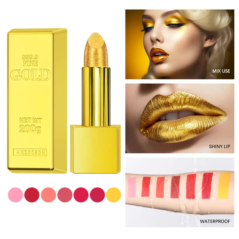 7-Shade Waterproof Glitter Lipstick
